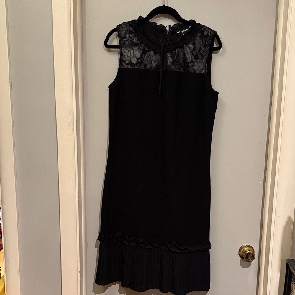 Karl Lagerfeld Black Lace Midi Dress